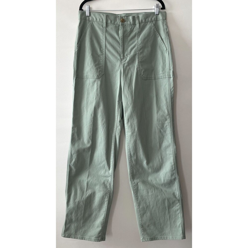 Lands' End Straight Leg Utility Pants Sage Green Cotton Size 12-dmpv
